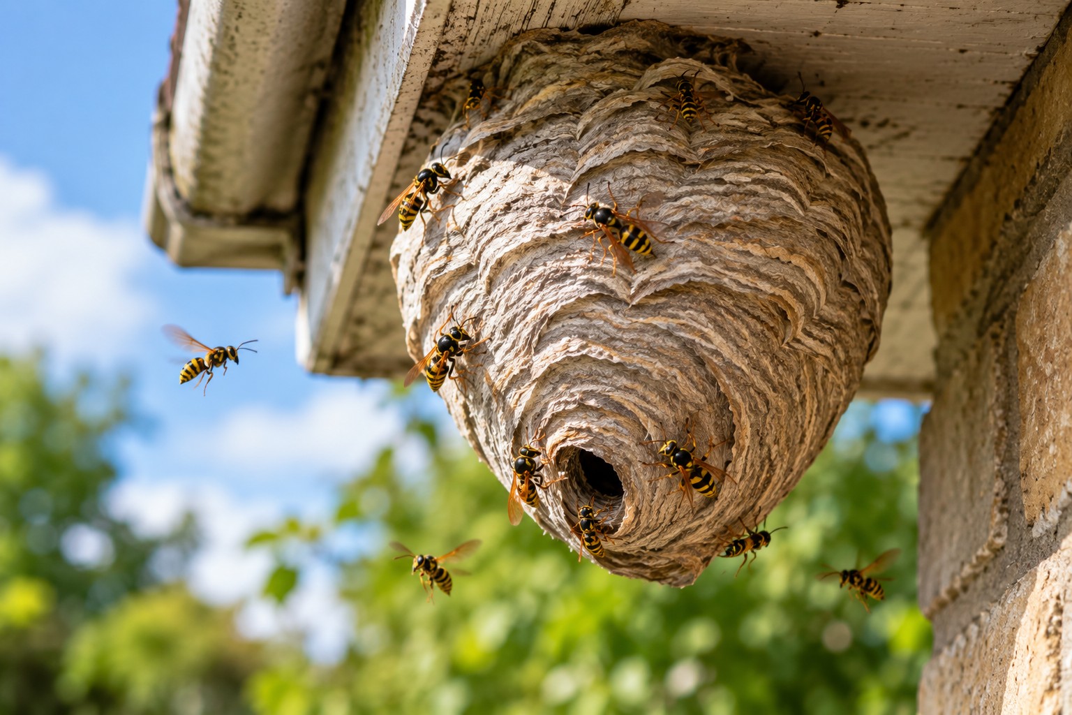 Wasp nest removal